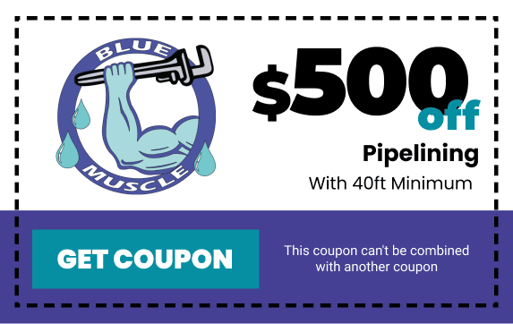 $500 off Pipelining with 40ft minimum — Blue Muscle Plumbing & Rooter, Lancaster CA