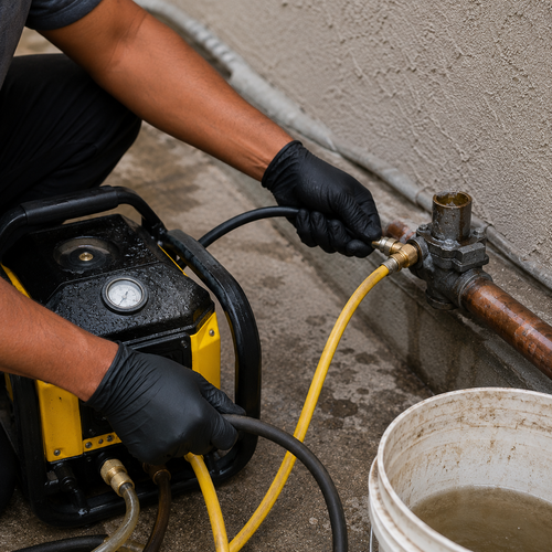 pipe being descaled