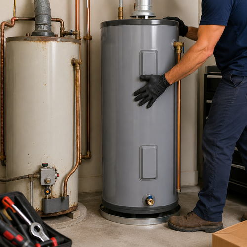 water heater install for tanked water heater